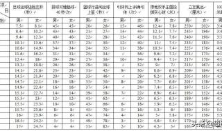 中考体育评分标准2022